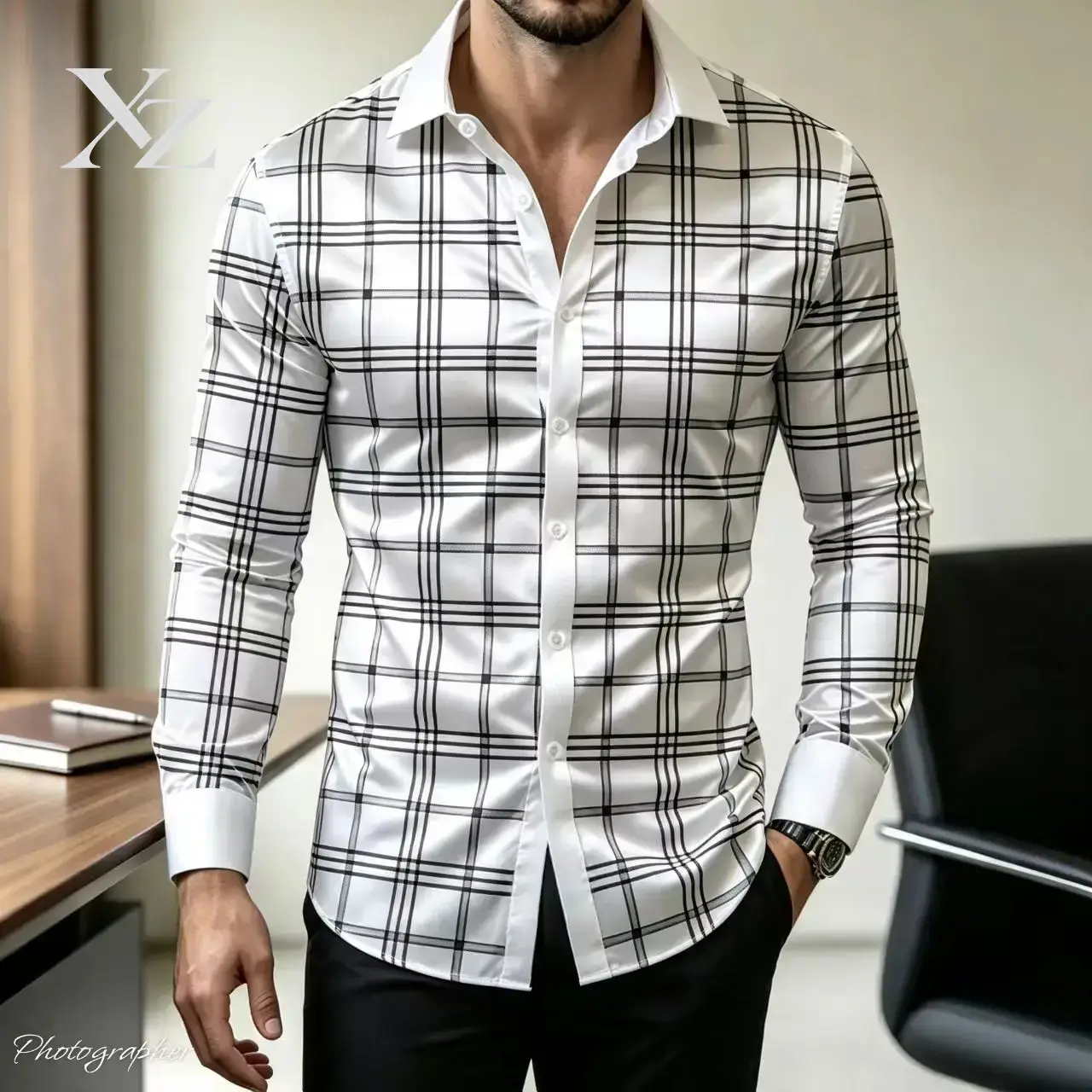 Kemeja Lengan Panjang Bermotif - Mens Satin Silk Dress Shirt ulasan dan harga
