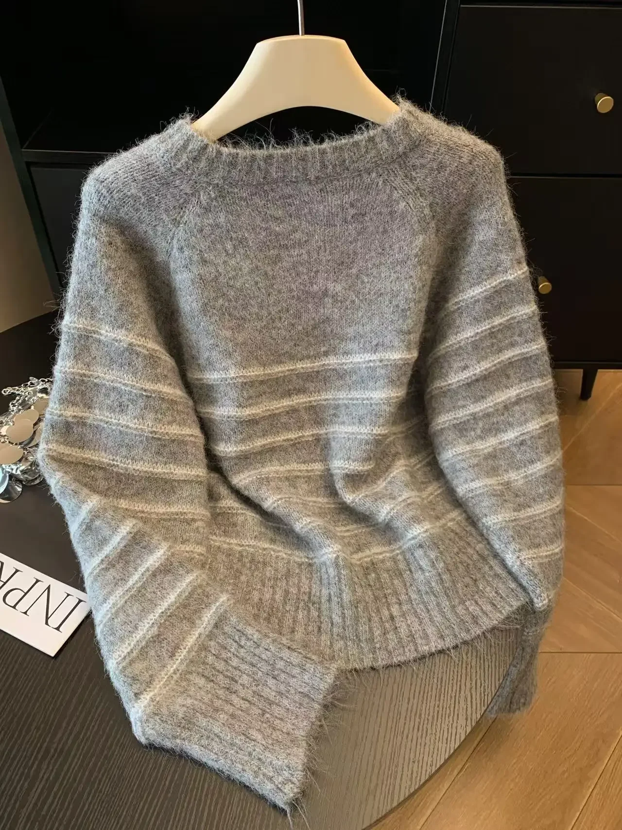 Sweater Wol Kasmir Bergaris Wa - Shirts ulasan dan harga