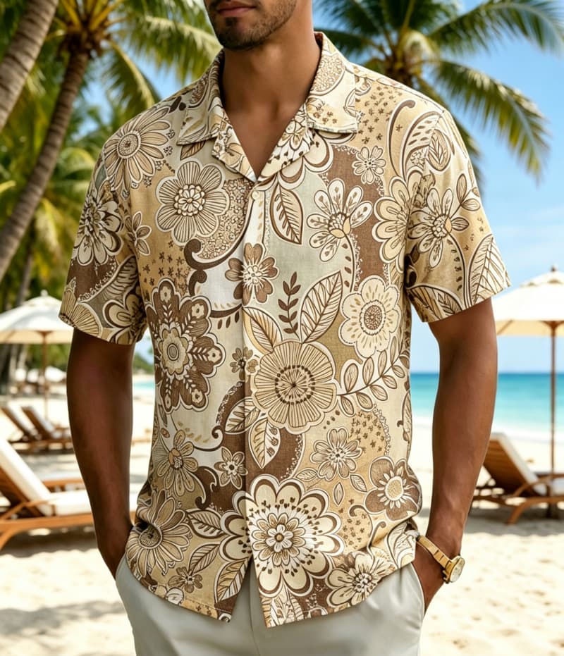 Kemeja Pria Vintage Boho Motif - Vintage Hawaiian Floral Shirt ulasan dan harga
