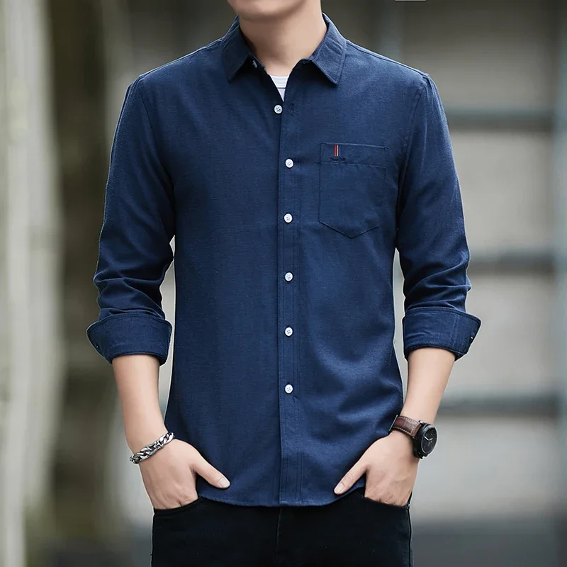 Jaket Olahraga Lengan Panjang  - Mens Linen Shirt Long Sleeve ulasan dan harga