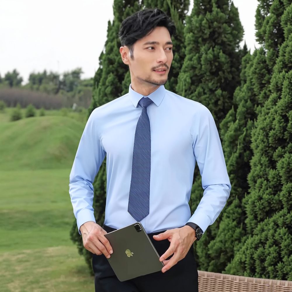 Kemeja Lengan Panjang untuk Pr - Breathable Bamboo Fiber Shirt Non Iron ulasan dan harga