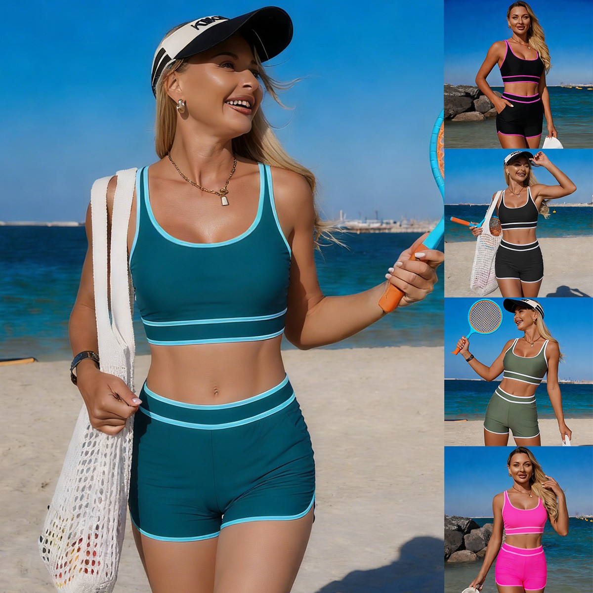 Bikini Hijau Zaitun Atasan Cro - Shorts ulasan dan harga